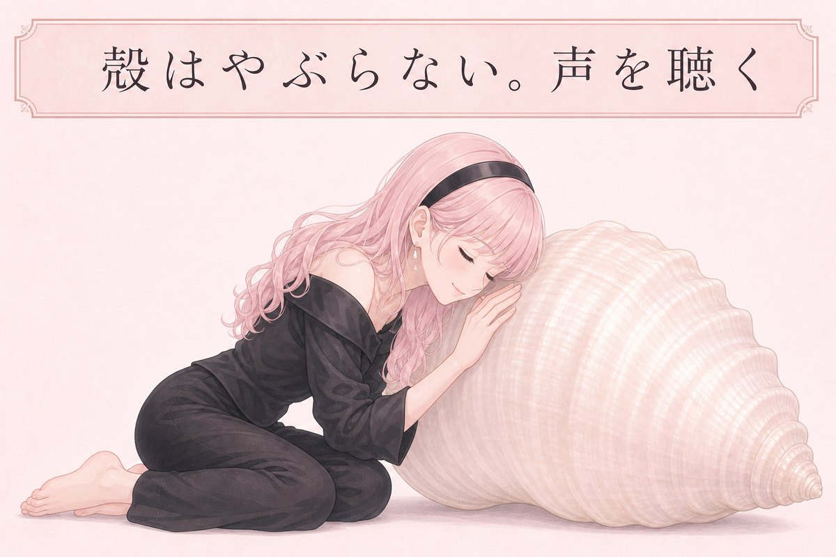 殻はやぶらない。殻に耳を澄ませて声を聴く図