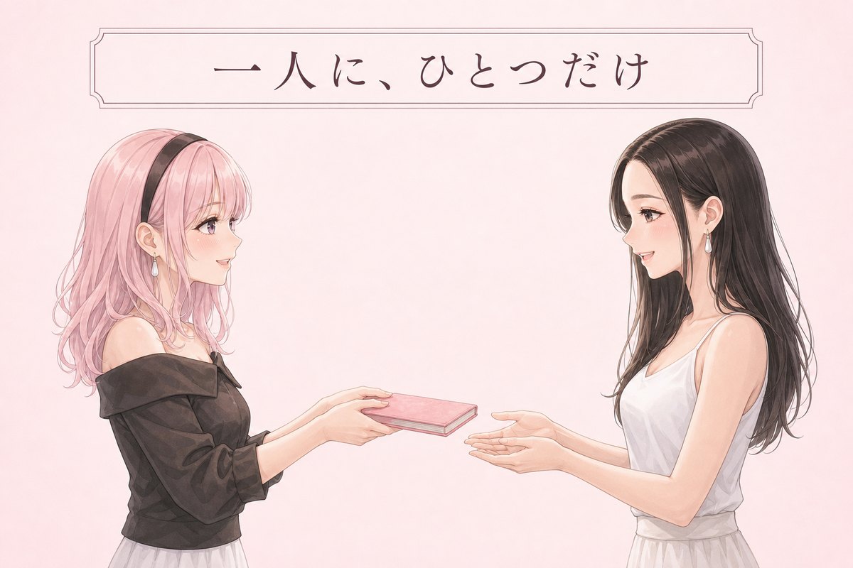 一人に、ひとつだけ本音を差し出す図